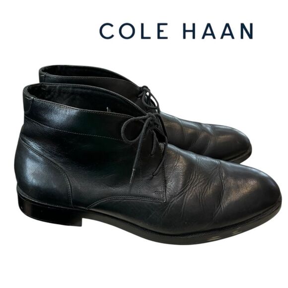 Cole Haan Men\'s C24498 Harrison Grand Chukka Black Leather Boots 11 main image 6